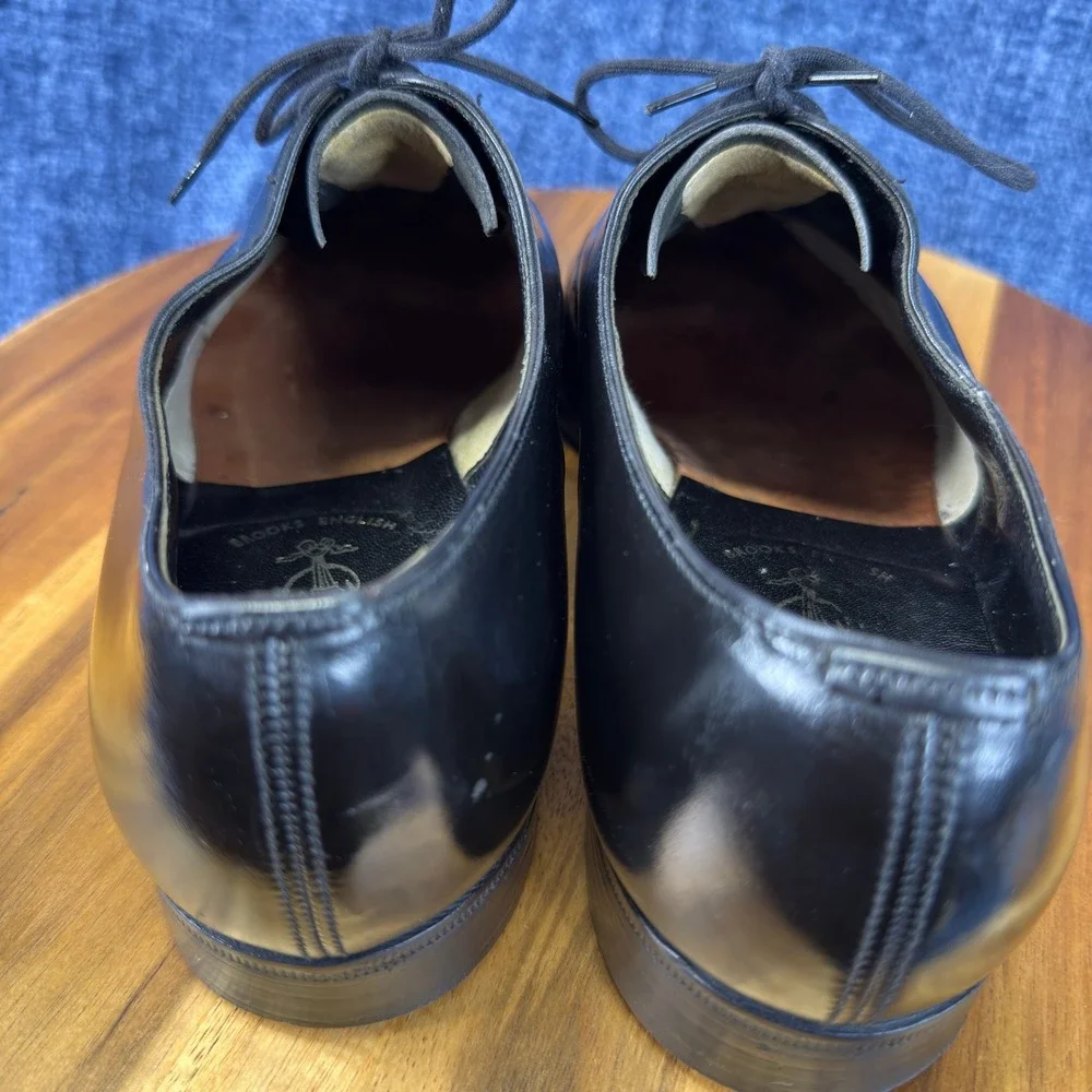 Brooks Brothers Oxford Mens 41 E Black Leather Made in England Brooks English